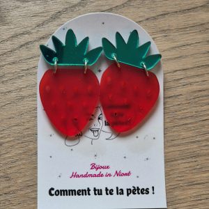Boucles d'oreilles Fraise